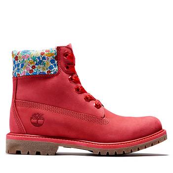 Timberland Premium - Cervene 6 Inch Cizmy Damske, T0528SK